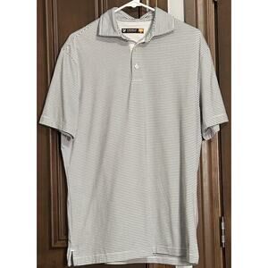 Daniel Cremieux Performance Polo Shirt Men’s Medium Striped Golf 38 Stretch